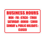 Business Hours Alternate Sign