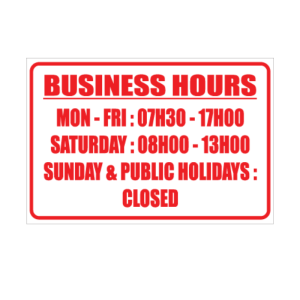 Business Hours Alternate Sign