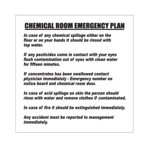 Chemical Room Plan Sign