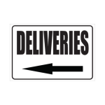 Deliveries Arrow Sign