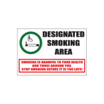 Designated Smoking Area Sign