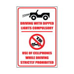 Dipped Lights No Cellphone Sign