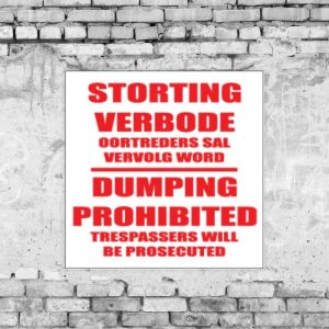 Dumping Prohibited Sign