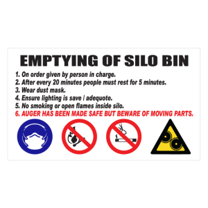 Emptying Silo Bins Sign