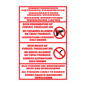 Entrance Premises Sign