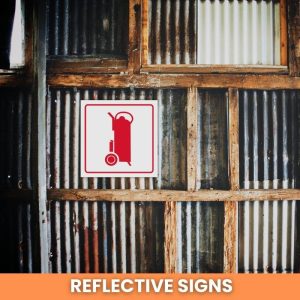 Fire Trolley reflective safety sign (FB14REF)