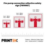 Fire pump connection reflective safety sign (FB08REF)