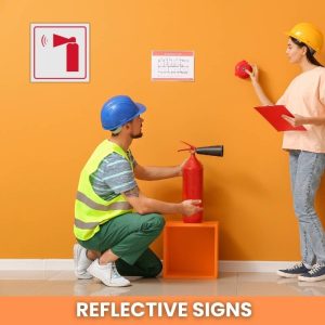 Hand held Alarm reflective safety sign (FB13REF)