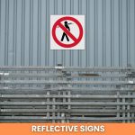 No Carrying of long material reflective safety sign (PV08REF)
