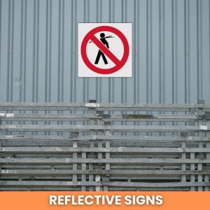 No Carrying of long material reflective safety sign (PV08REF)