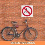 No Cycling reflective safety sign (PV07REF)