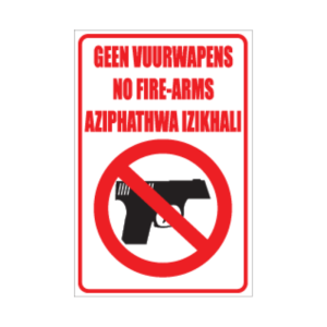 No Firearms Sign