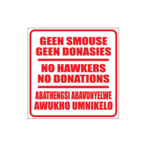 No Hawkers Sign