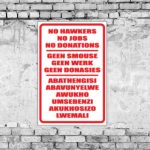 No Hawkers / Jobs / Donations Sign