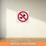 No Loose clothing etc reflective safety sign (PV12REF)