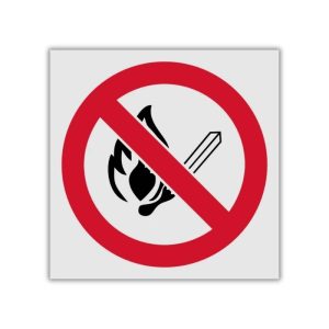 No Open Flames reflective safety sign (PV02REF)