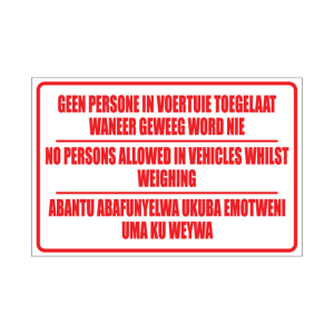 No Person In Vehicle Sign