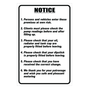 Notice Garage English Sign