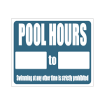 Pool Hours Sign