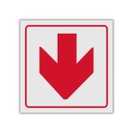 Red Downward Arrow reflective safety sign