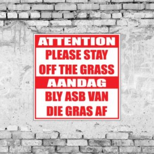 Stay off Grass Sign