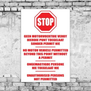 Stop No Vehicles Sign