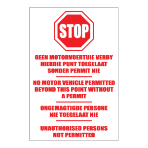 Stop No Vehicles Sign