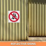 Tractors and forklifts prohibited reflective safety sign (PV10REF)