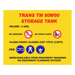 Trans TM 80W90 Storage Tank Sign