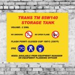 Trans TM 85W140 Storage Tank Sign