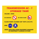 Transmission AC-1 Storage Tank Sign