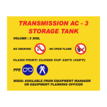 Transmission AC-3 Storage Tank Sign