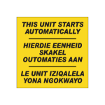 Unit Starts Automatically Sign