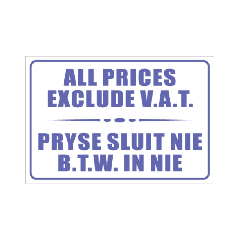 VAT Excluded Business Sign VAT Excluded Sign