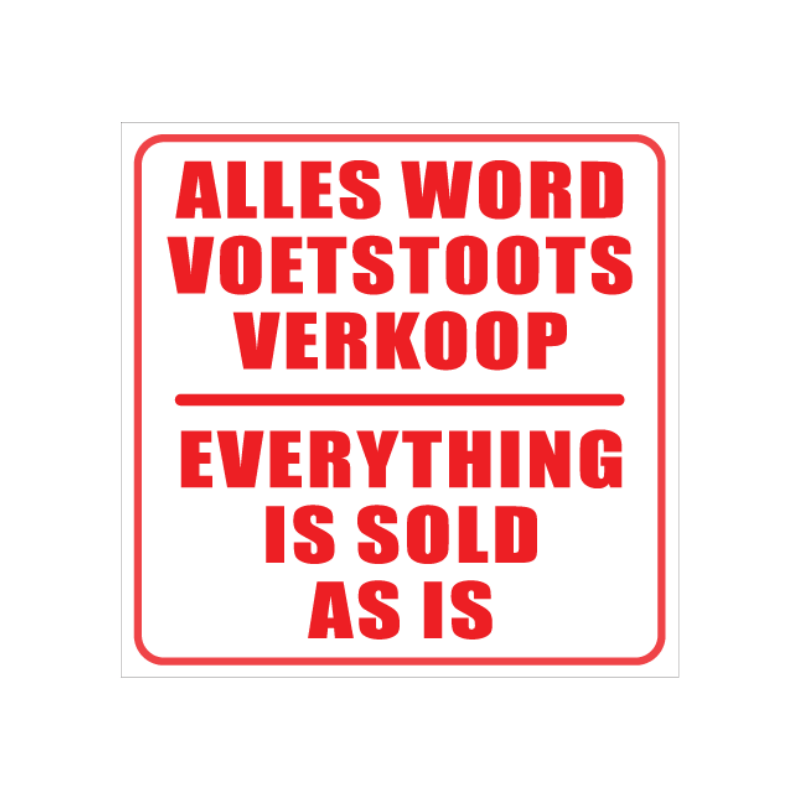 Voetstoots Business Sign Voetstoots Sign