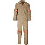 KHAKI Trade Polycotton Conti Suit - Reflective Arms & Legs - Orange Tape