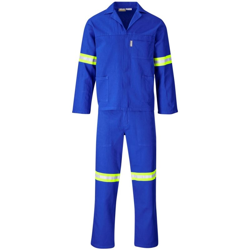 ROYAL BLUE Site Premium Polycotton Pants - Reflective Legs - Yellow Tape