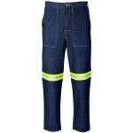 BLUE Cast Premium 100% Cotton Denim Pants - Reflective Legs - Orange Tape