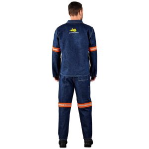 Cast Premium 100% Cotton Denim Pants - Reflective Legs - Orange Tape