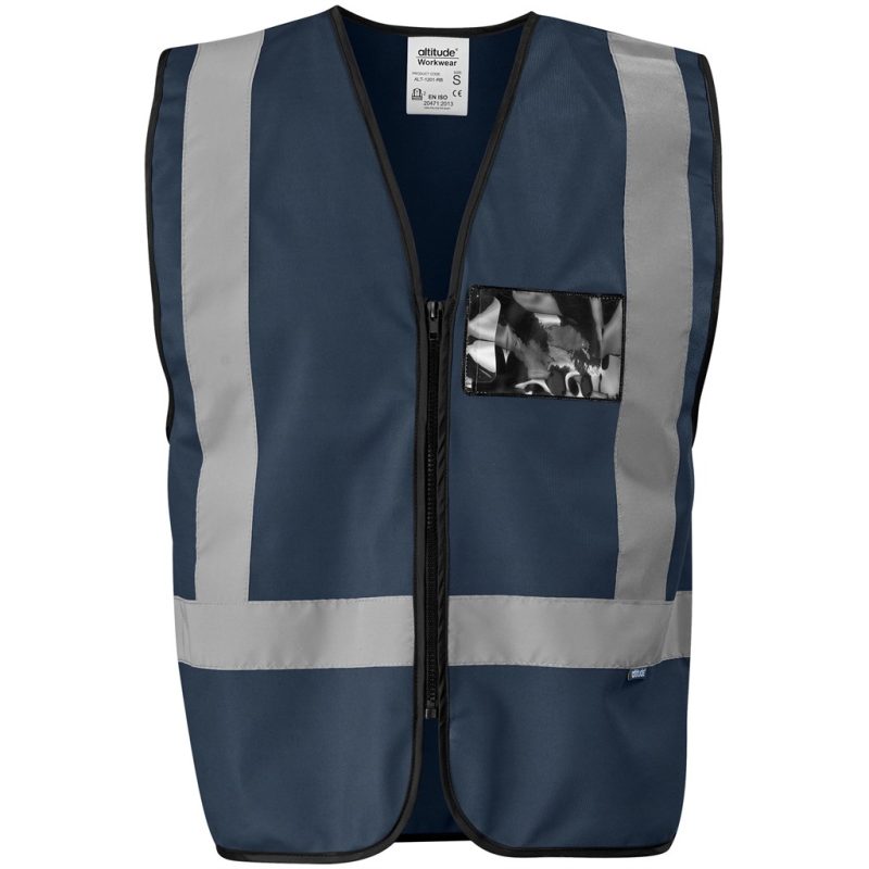 NAVY Direction En4 Hi-Viz Reflective Full Zip Vest