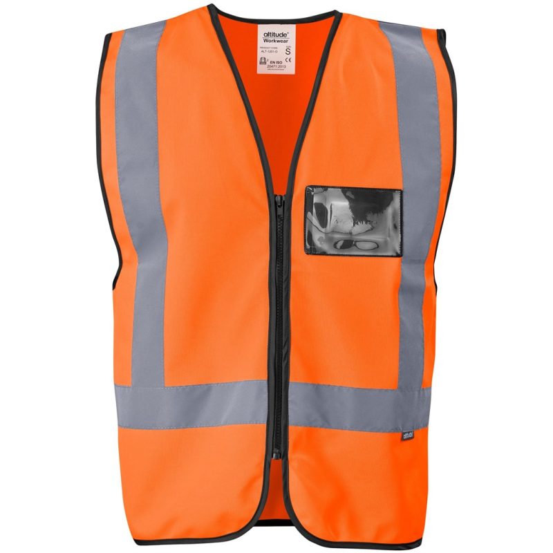 ORANGE Direction En4 Hi-Viz Reflective Full Zip Vest