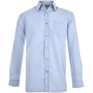 LIGHT BLUE Mens Long Sleeve Apollo Shirt - Light Blue