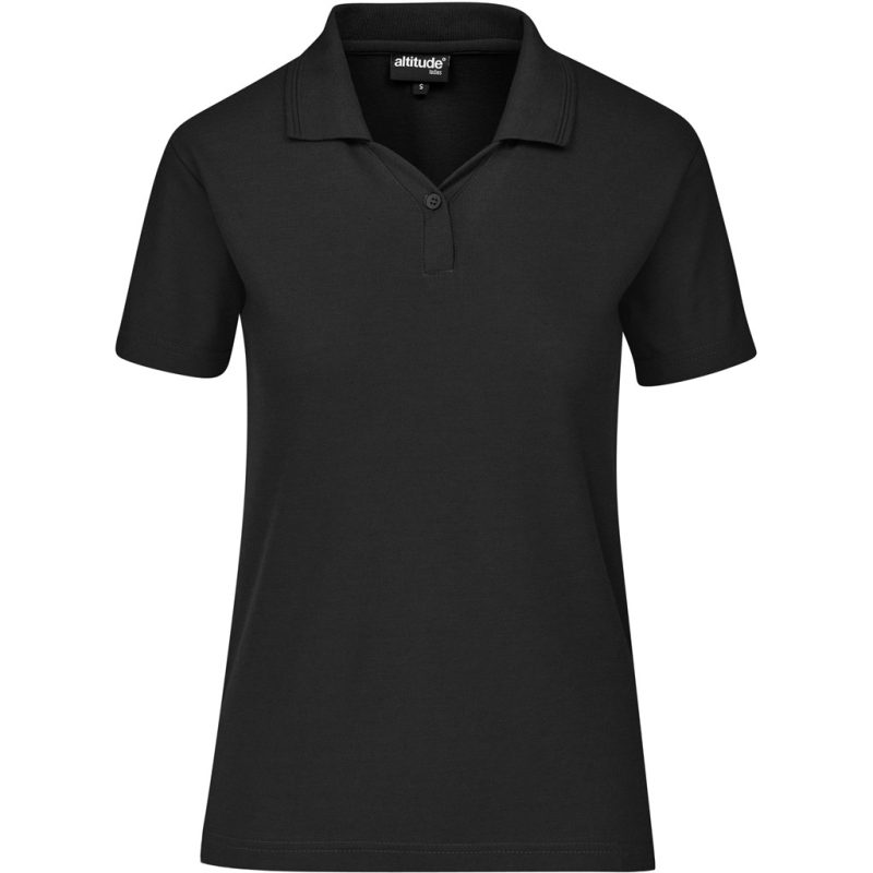 BLACK Ladies Basic Pique Golf Shirt