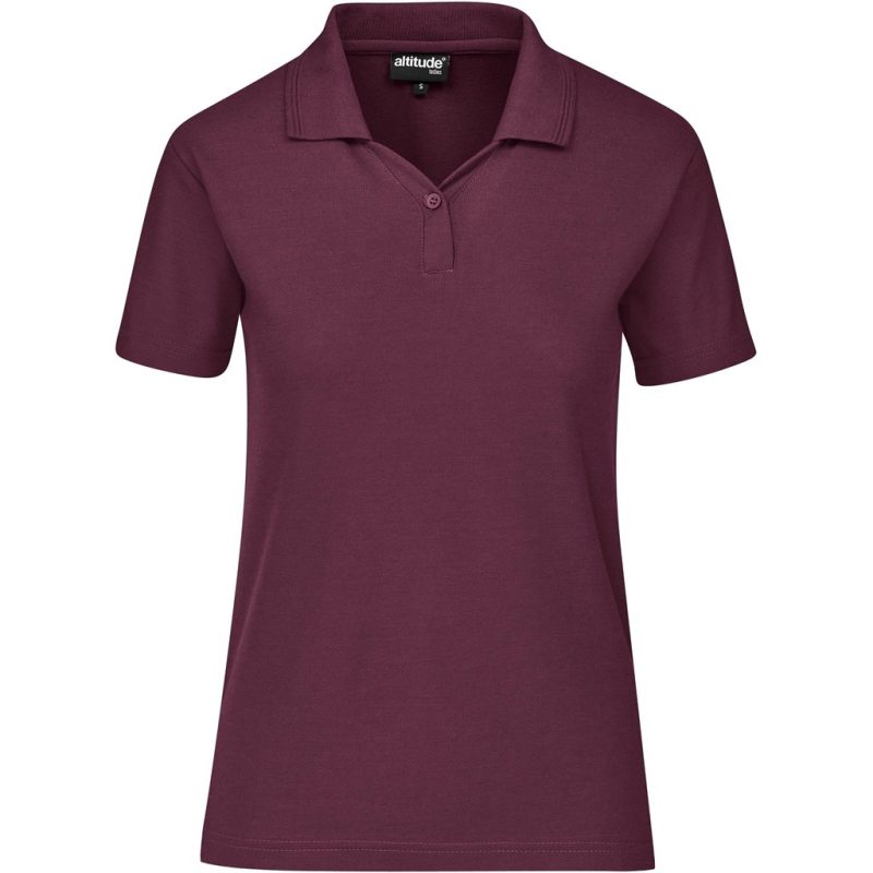 DARK RED Ladies Basic Pique Golf Shirt