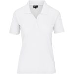 WHITE Ladies Basic Pique Golf Shirt