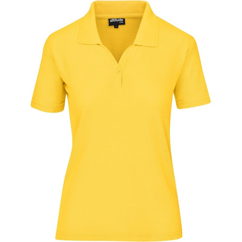 YELLOW Ladies Basic Pique Golf Shirt