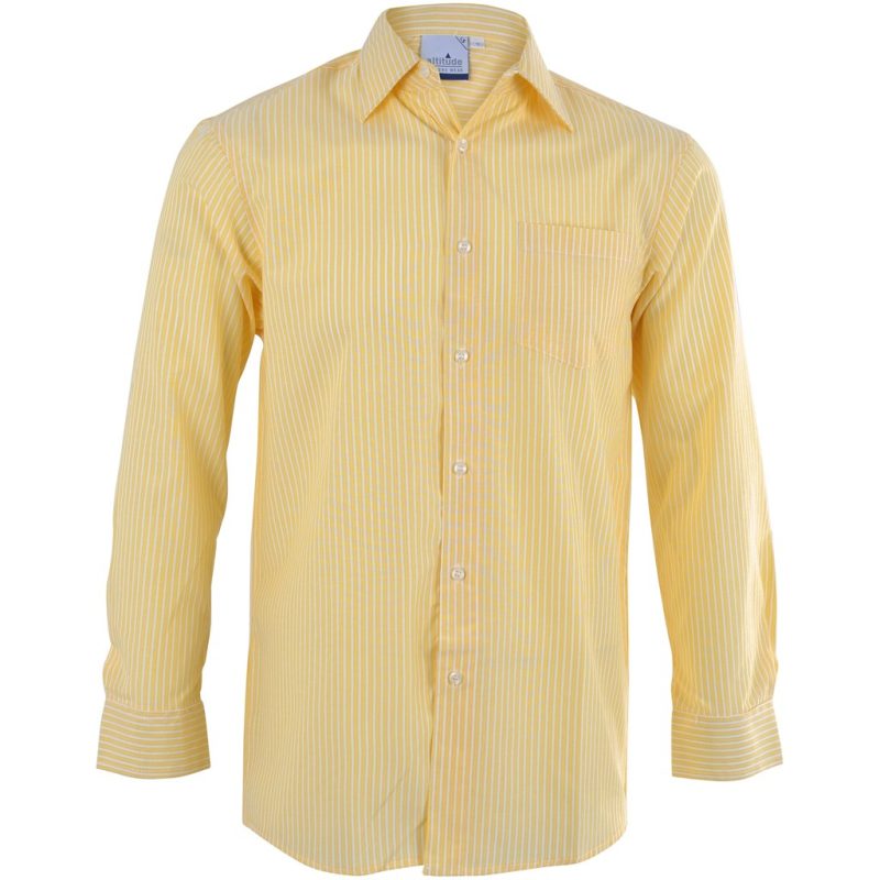 YELLOW Mens Long Sleeve Drew Shirt - Yellow