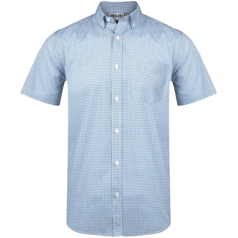 ALT-EDS-BU_1024X1024 BLUE Mens Short Sleeve Edinburgh Shirt - Blue