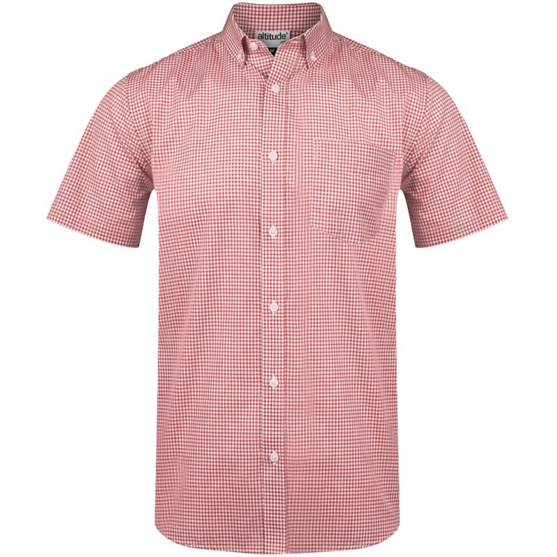 RED Mens Short Sleeve Edinburgh Shirt - Red