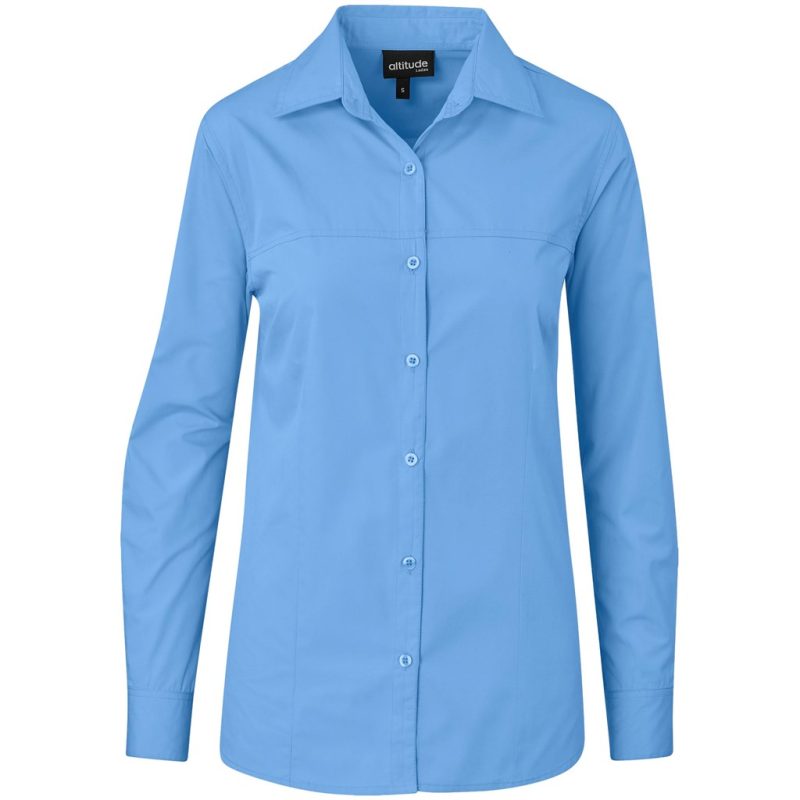 SKY BLUE Ladies Long Sleeve Empire Shirt